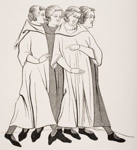 Group of Bourgeois, after a miniature in a 13th century manuscript, from 